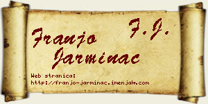 Franjo Jarminac vizit kartica